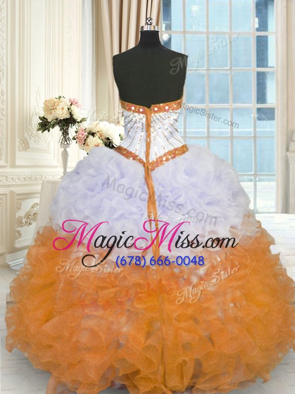wholesale superior multi-color sweetheart lace up beading and ruffles quinceanera dresses sleeveless