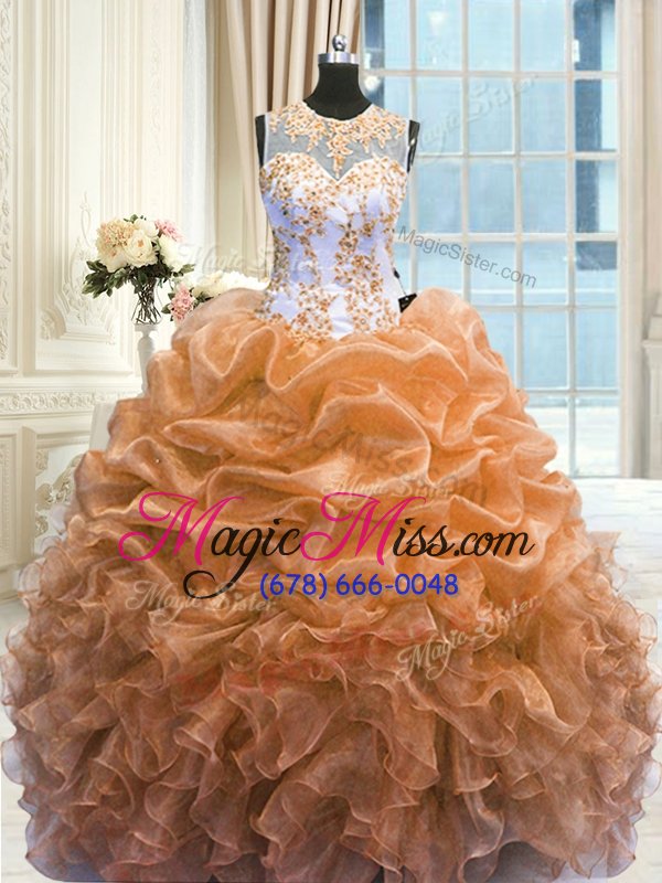 wholesale romantic multi-color vestidos de quinceanera military ball and sweet 16 and quinceanera and for with beading and ruffles scoop sleeveless zipper