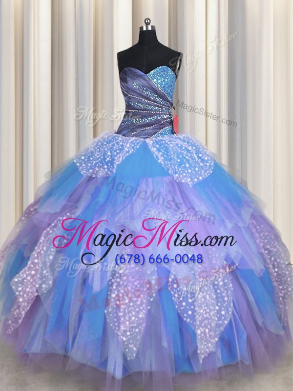 wholesale fashionable multi-color sweet 16 dress military ball and sweet 16 and quinceanera and for with beading and ruching sweetheart sleeveless lace up