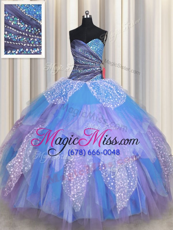 wholesale fashionable multi-color sweet 16 dress military ball and sweet 16 and quinceanera and for with beading and ruching sweetheart sleeveless lace up