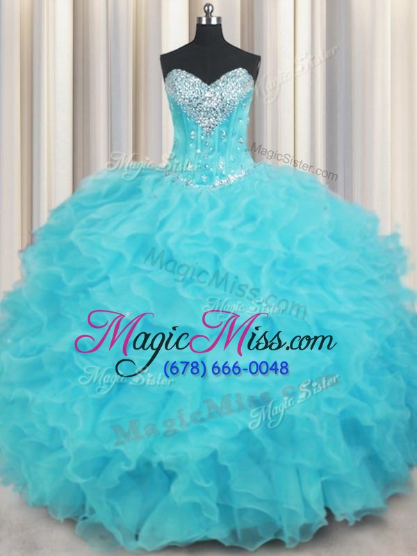 wholesale elegant floor length aqua blue vestidos de quinceanera sweetheart sleeveless lace up