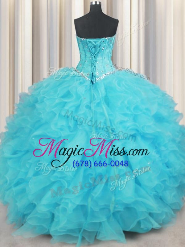 wholesale elegant floor length aqua blue vestidos de quinceanera sweetheart sleeveless lace up