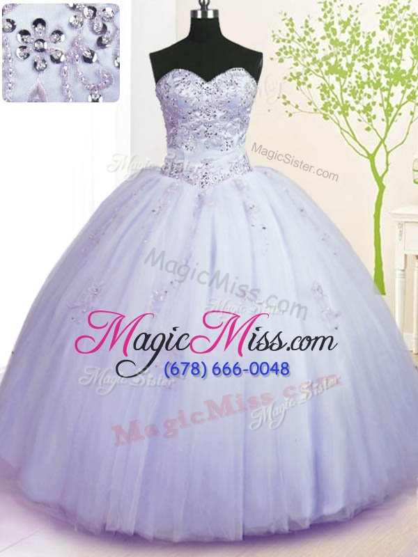 wholesale custom fit lavender sleeveless tulle lace up 15 quinceanera dress for military ball and sweet 16 and quinceanera