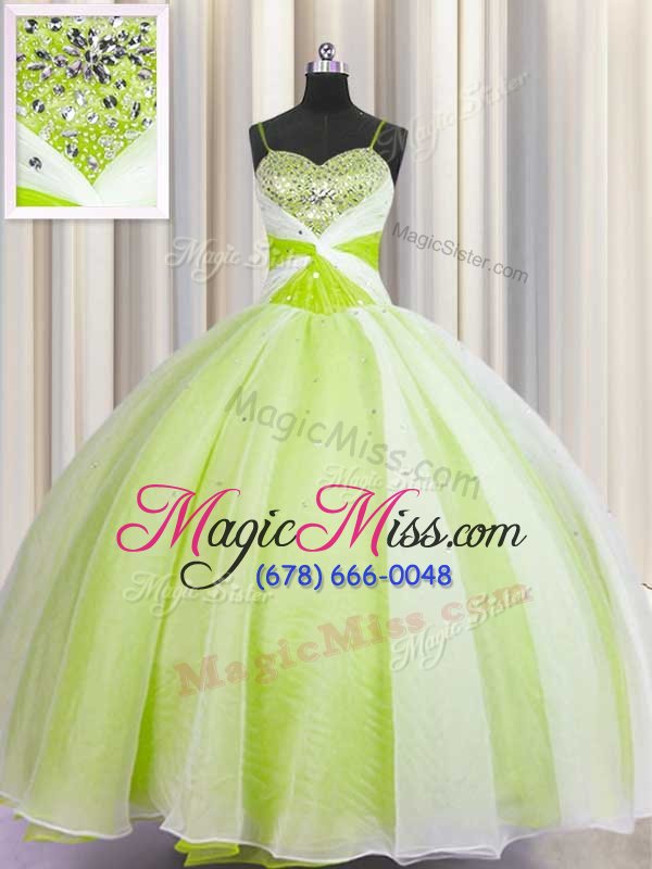 wholesale sexy yellow green vestidos de quinceanera military ball and sweet 16 and quinceanera and for with beading and ruching spaghetti straps sleeveless lace up