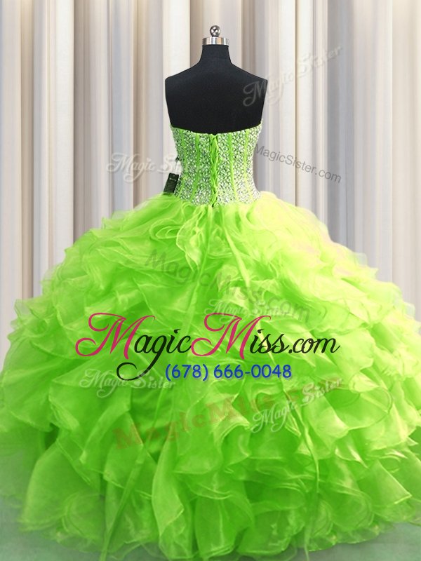 wholesale pretty visible boning floor length lace up quinceanera dresses for military ball and sweet 16 and quinceanera with beading and ruffles