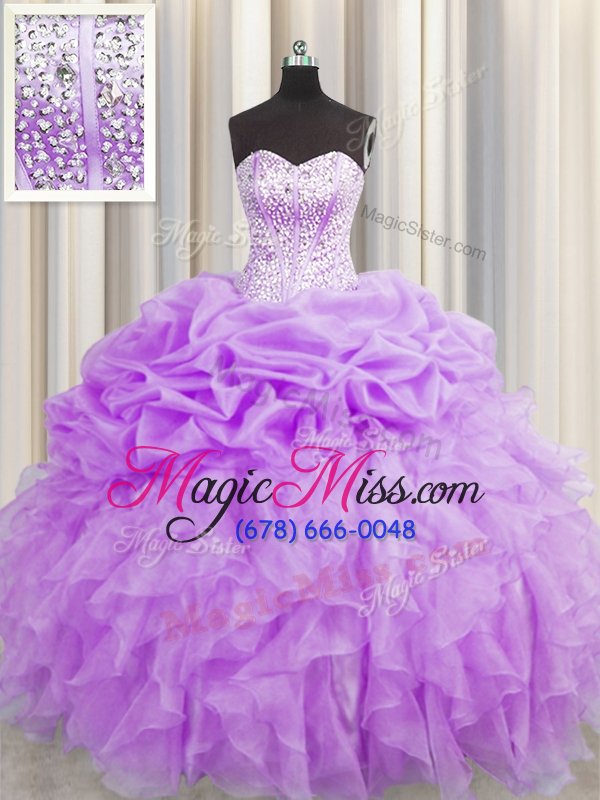 wholesale latest visible boning purple quinceanera gown military ball and sweet 16 and quinceanera and for with beading and ruffles and pick ups sweetheart sleeveless lace up