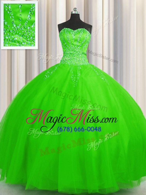 wholesale chic puffy skirt sleeveless lace up floor length beading 15 quinceanera dress