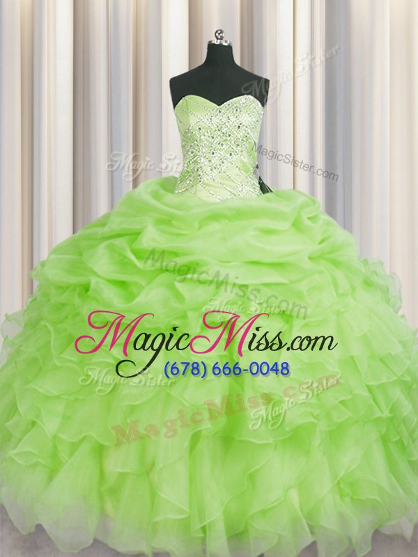wholesale graceful sweetheart sleeveless quinceanera gowns floor length beading and ruffles organza