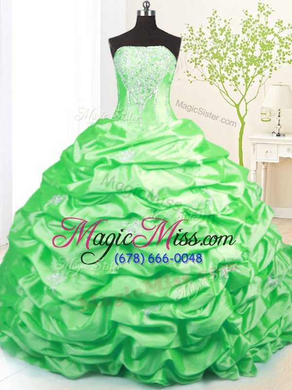 wholesale ideal sleeveless sweep train beading and pick ups quinceanera dress