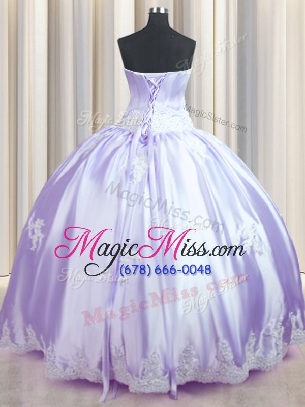 wholesale suitable ball gowns vestidos de quinceanera lavender strapless taffeta sleeveless floor length lace up