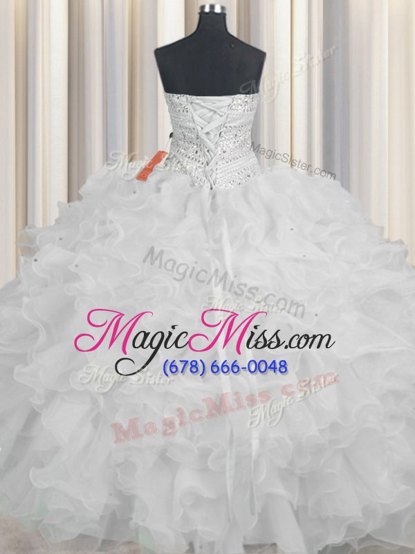 wholesale delicate floor length white sweet 16 dress sweetheart sleeveless lace up