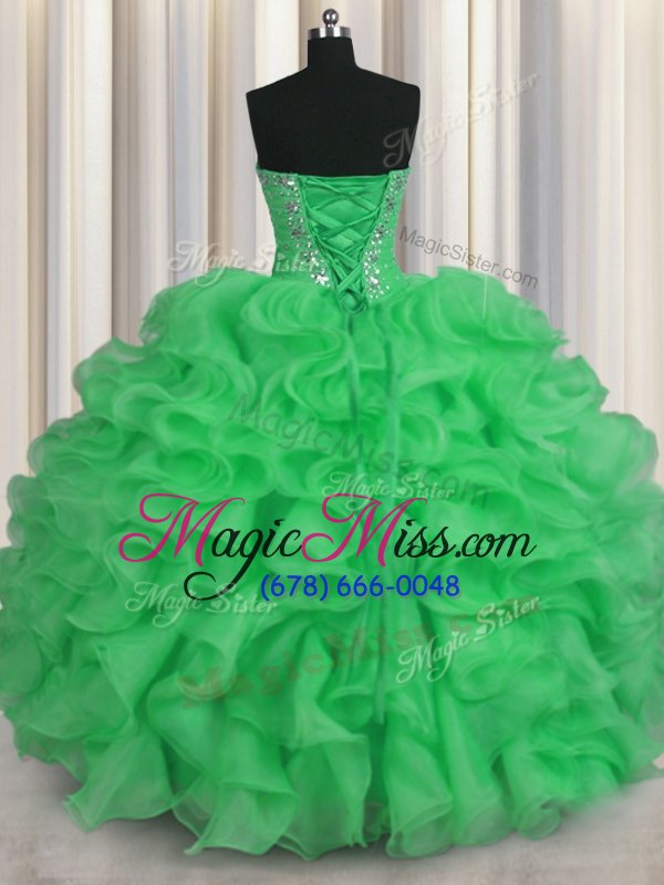 wholesale floor length ball gowns sleeveless apple green sweet 16 dress lace up