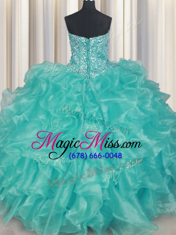 wholesale artistic sleeveless beading and ruffles lace up 15th birthday dress