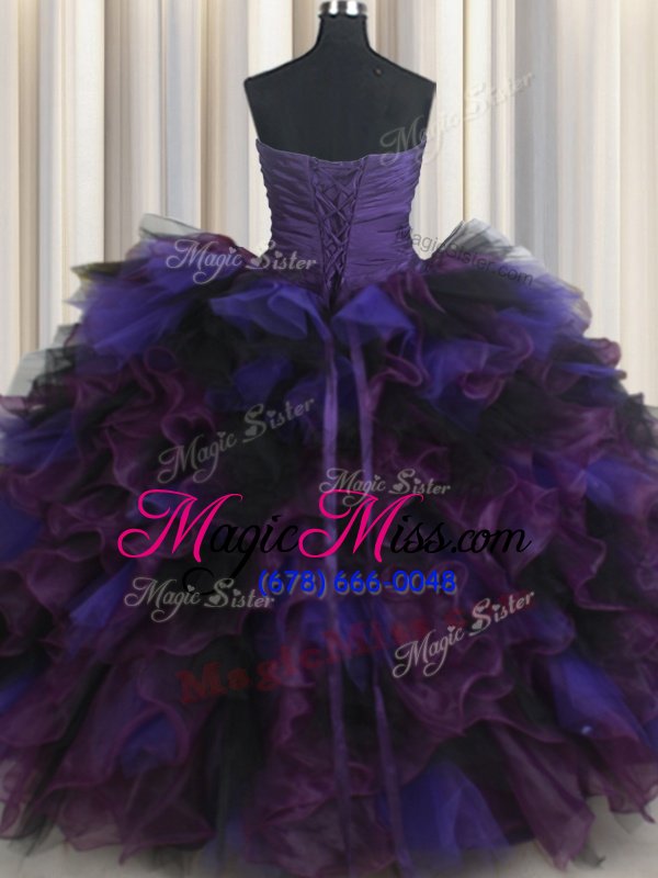 wholesale dramatic multi-color lace up sweetheart beading and ruffles vestidos de quinceanera tulle sleeveless