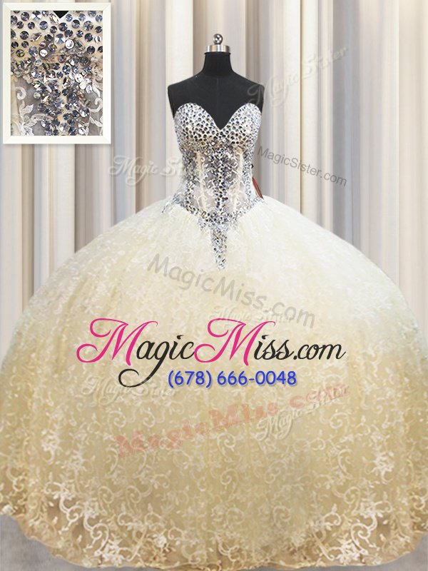 wholesale super champagne ball gowns sweetheart sleeveless organza floor length lace up beading and appliques sweet 16 dress