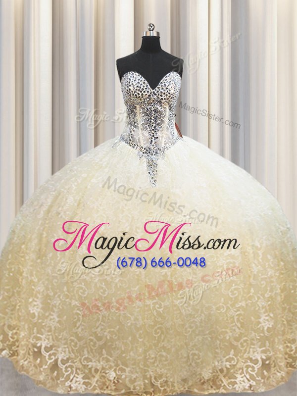 wholesale super champagne ball gowns sweetheart sleeveless organza floor length lace up beading and appliques sweet 16 dress