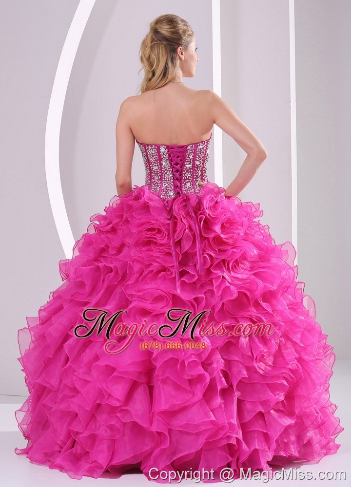 wholesale fuchsia ruffles ball gown sweetheart beaded decorate quinceanera gowns in sweet 16
