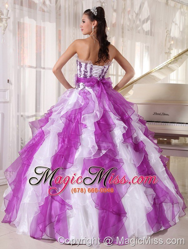 wholesale colorful ball gown strapless floor-length organza beading quinceanera dress