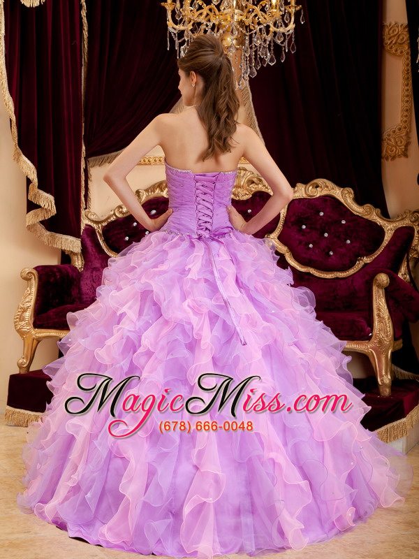 wholesale lavender ball gown sweetheart floor-length organza beading quinceanera dress