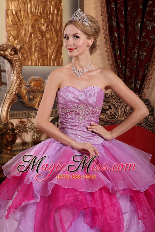 wholesale affordable ball gown sweetheart floor-length organza beading quinceanera dress