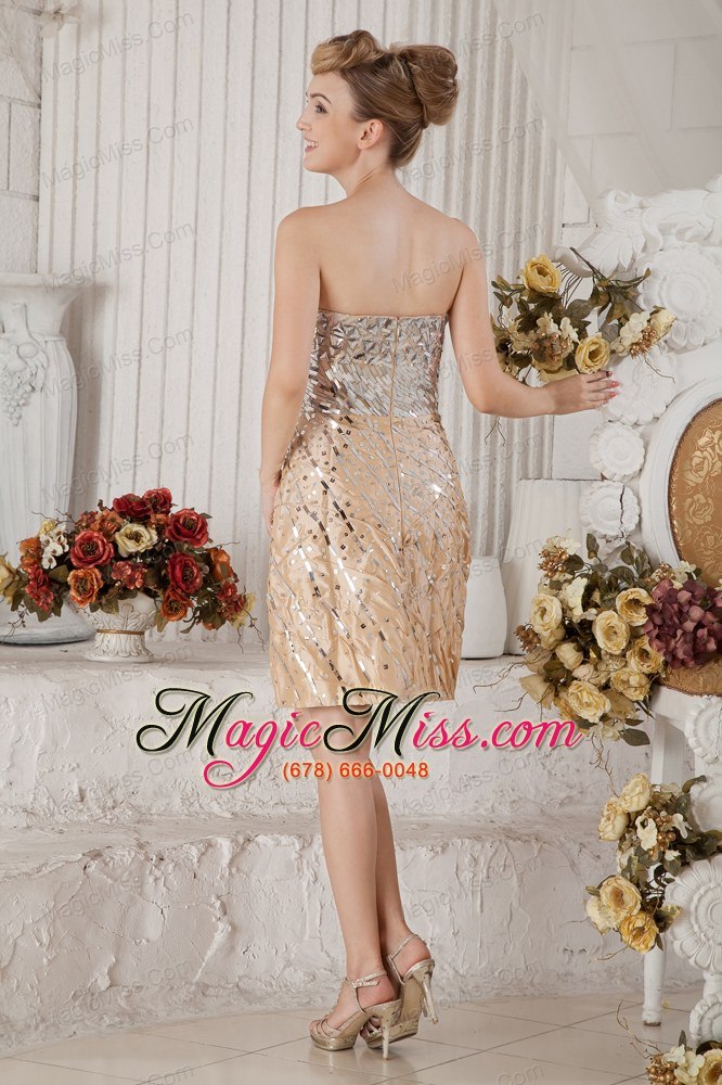 wholesale champagne column sweetheart short prom dress sequin beading mini-length