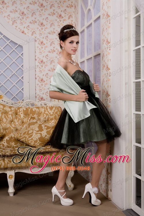 wholesale black a-line / pricess sweetheart mini-length tulle hand made flower prom / homecoming dress