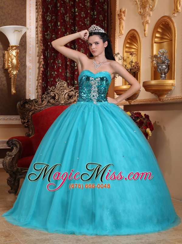 wholesale popular ball gown sweetheart floor-length tulle beading quinceanera dress