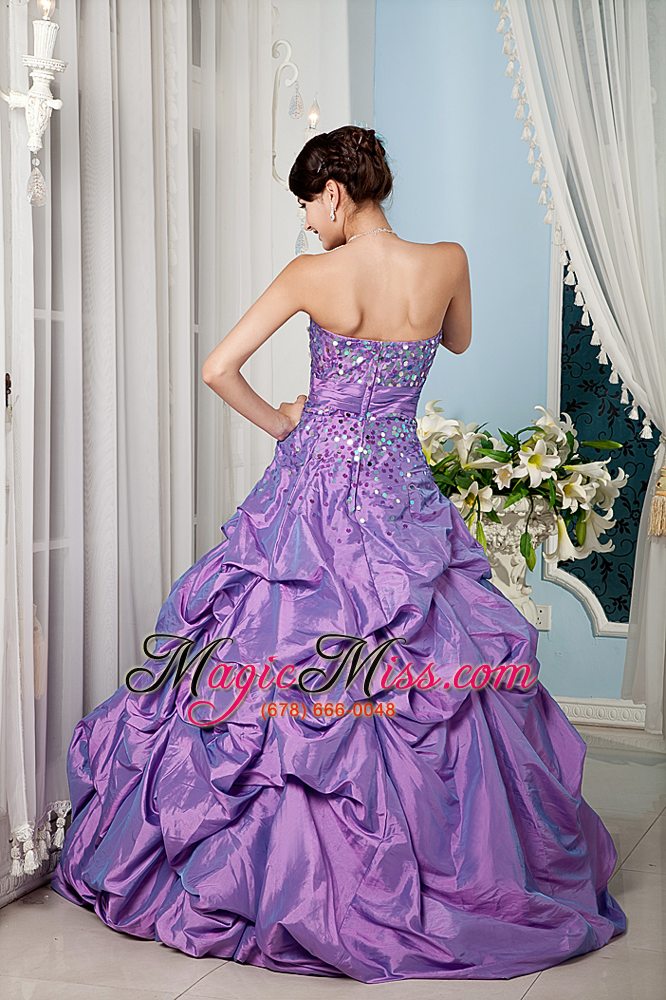 wholesale lavender a-line sweetheart floor-length taffeta sequins quinceanera dress