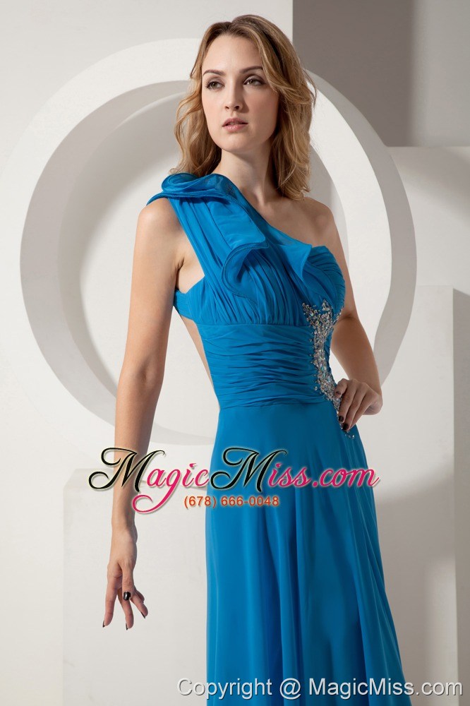 wholesale sexy sky blue one shoulder backless prom / evening dress on sale