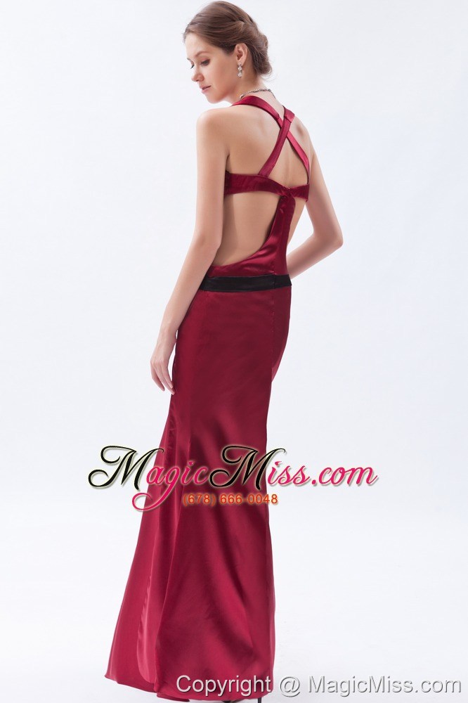 wholesale red column / sheath straps floor-length satin prom dress
