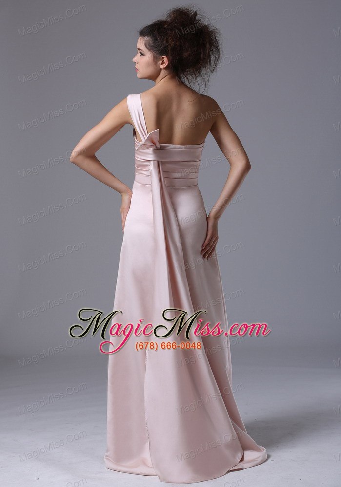 wholesale pink one shoulder 2013 prom dress taffeta ruched column