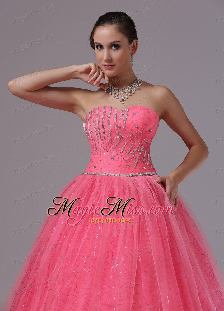 wholesale coral red in bonsall california with beaded decorate bust for 2013 quinceanera dress