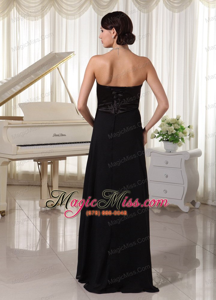 wholesale sweetheart beaded black satin and chiffon modest dress for formal evening