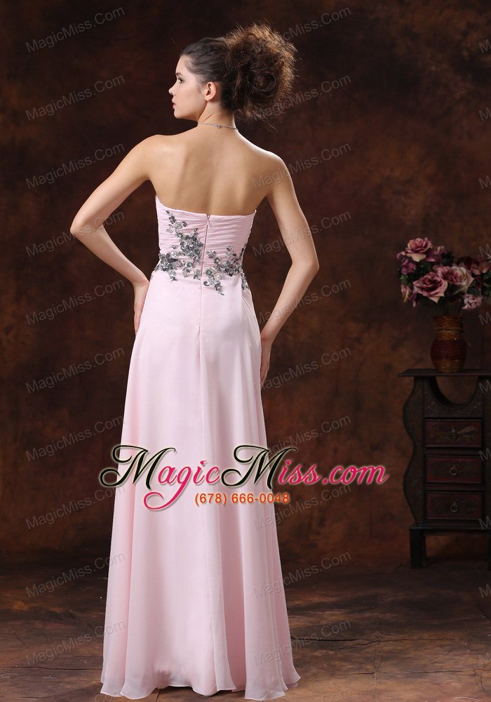 wholesale sweetheart baby pink for 2013 prom dress with appliques decorate waist in lansing michigan