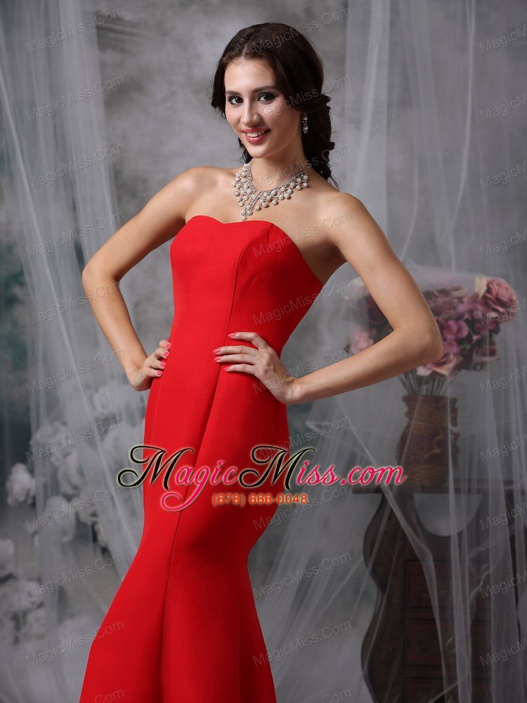 wholesale fashionable red evening dress mermaid sweetheart chiffon and floor-length