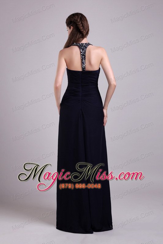 wholesale black empire scoop floor-length chiffon beading prom / evening dress