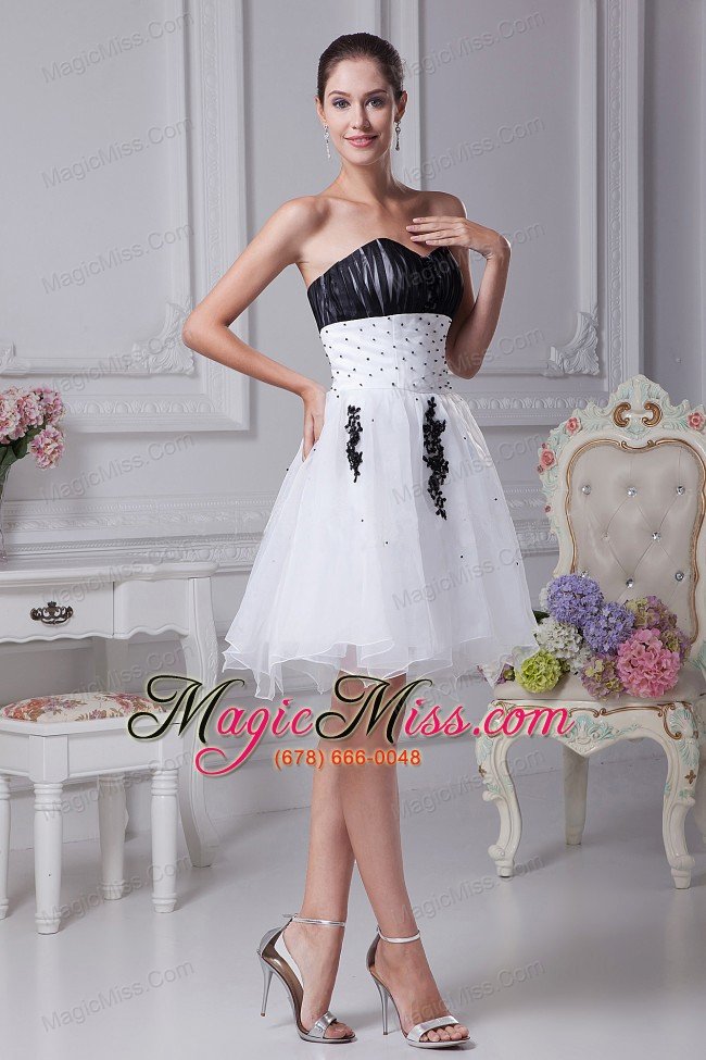 wholesale beading and appliques decorate ruching organza 2013 prom dress knee-length