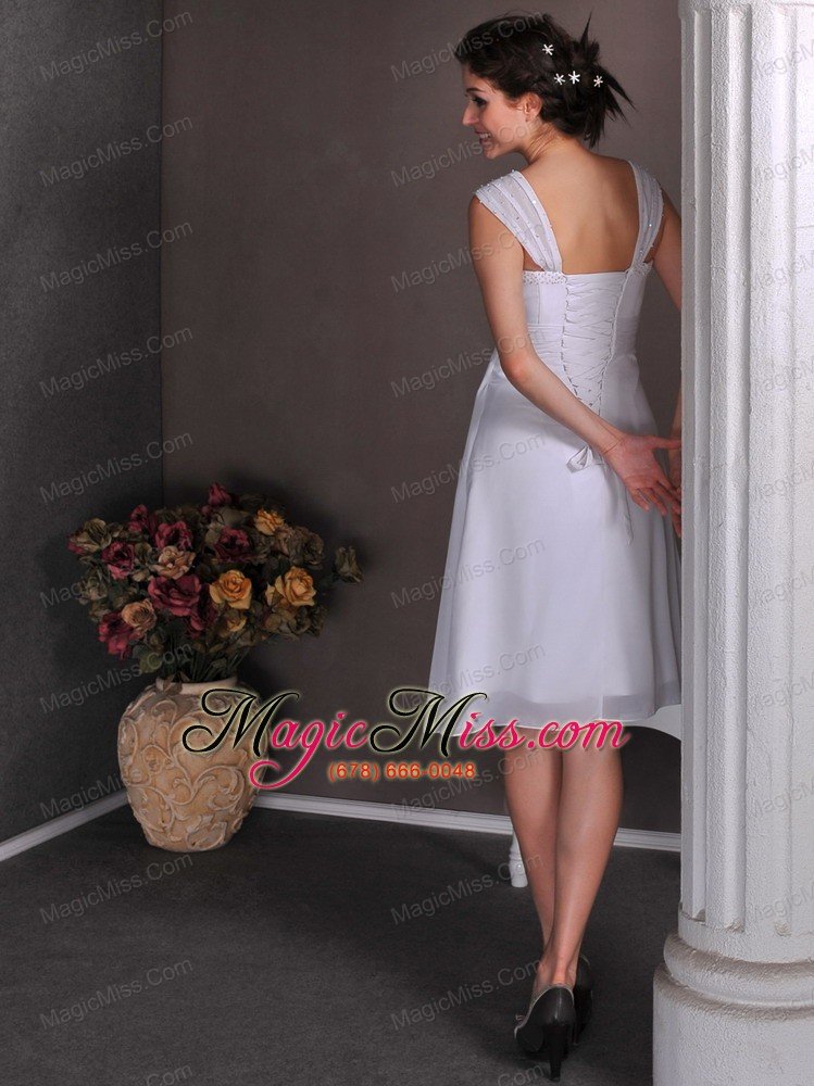 wholesale cute a-line straps knee-length short wedding dress chiffon beading