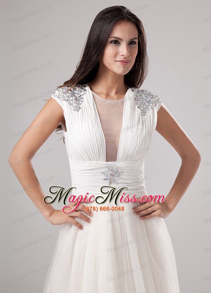 wholesale a-line scoop tea-length tulle beading 2013 prom dress
