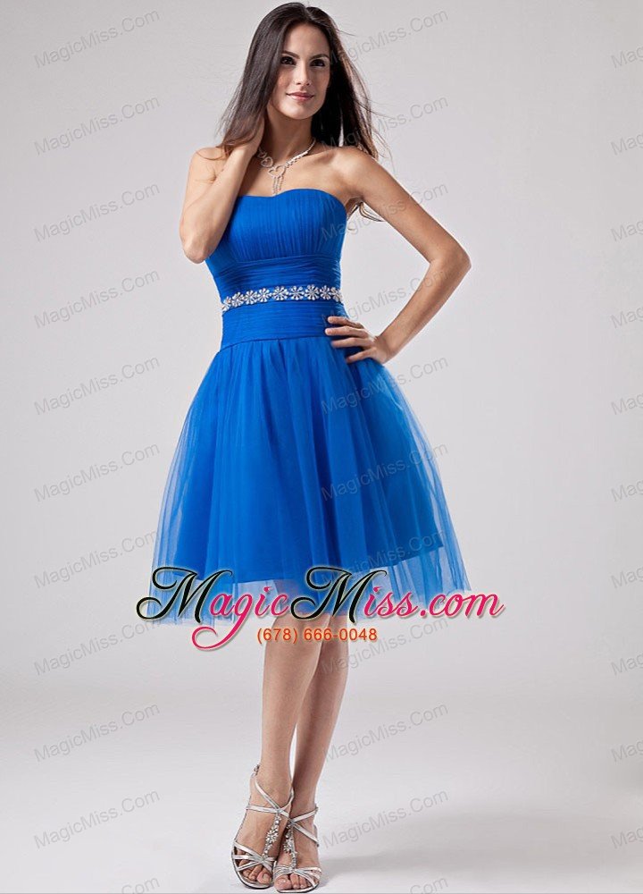 wholesale beading strapless a-line knee-length prom dress tulle