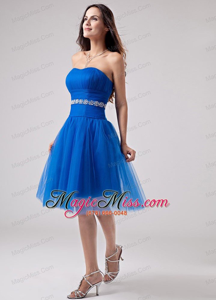 wholesale beading strapless a-line knee-length prom dress tulle