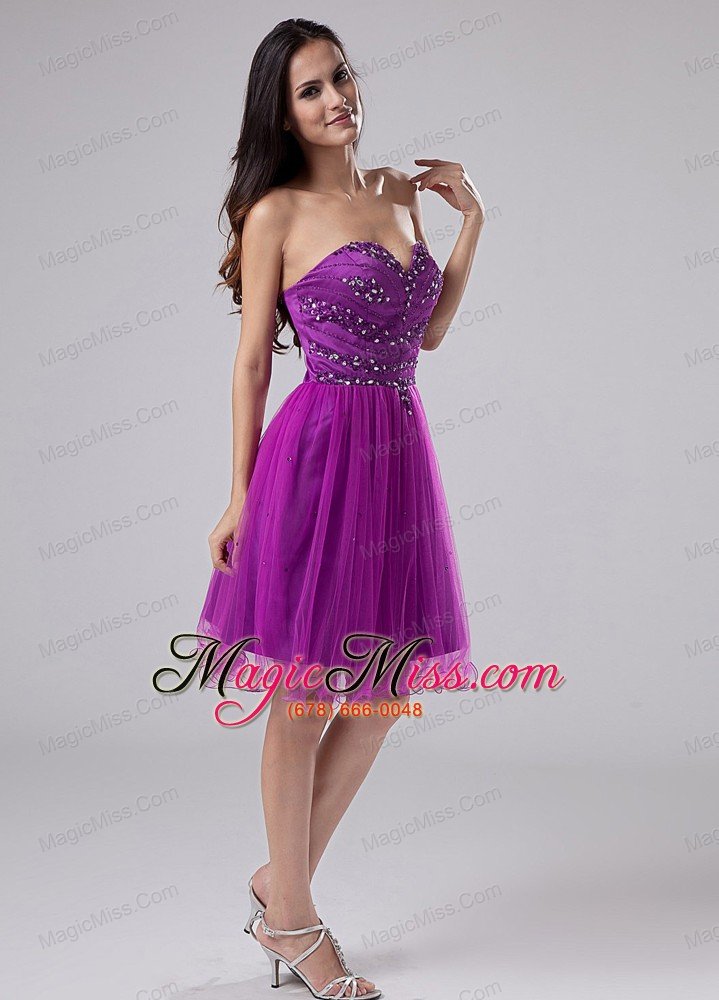 wholesale fuchsia sexy prom dress with beaded decorate sweetheart organza in 2013