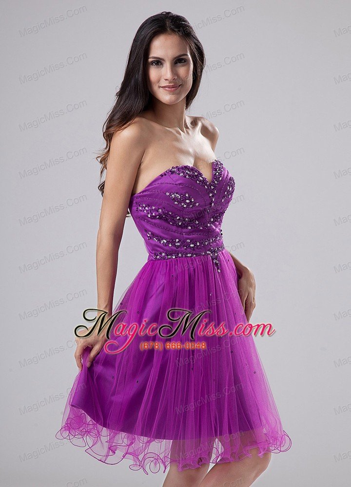 wholesale fuchsia sexy prom dress with beaded decorate sweetheart organza in 2013