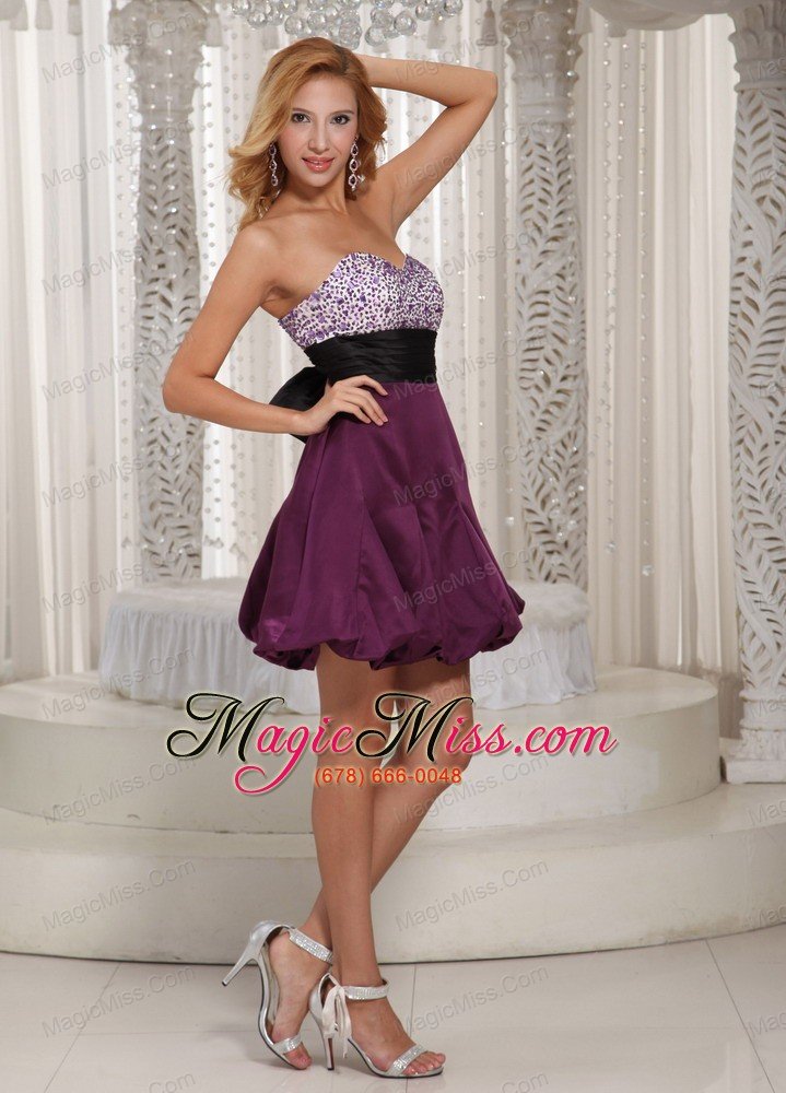 wholesale wholesale dark purple sweetheart beading bridesmaid dress with belt