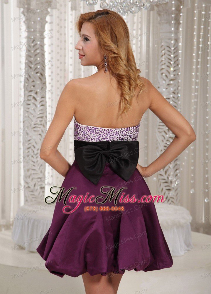 wholesale wholesale dark purple sweetheart beading bridesmaid dress with belt