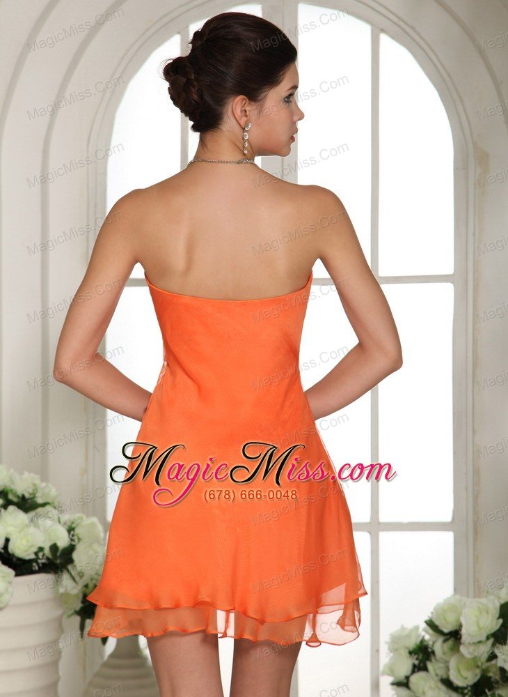 wholesale orange v-neck mini-length club dama dresses for quinceanera