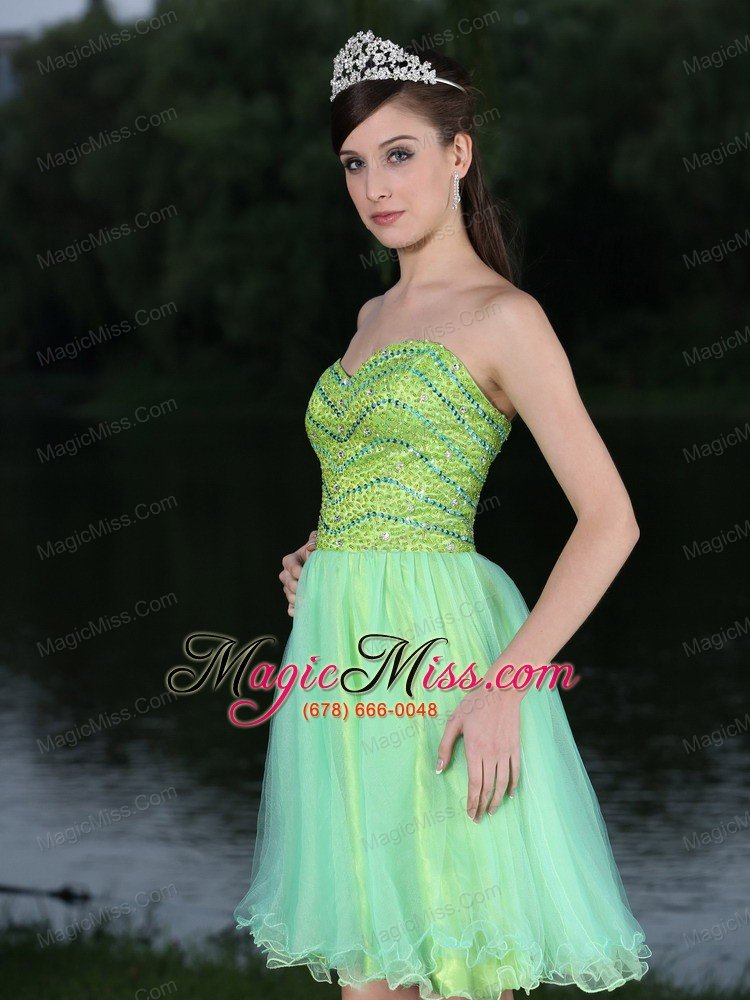 wholesale sweetheart neckline beaded decorate bodice green 2013 prom / cocktail dress