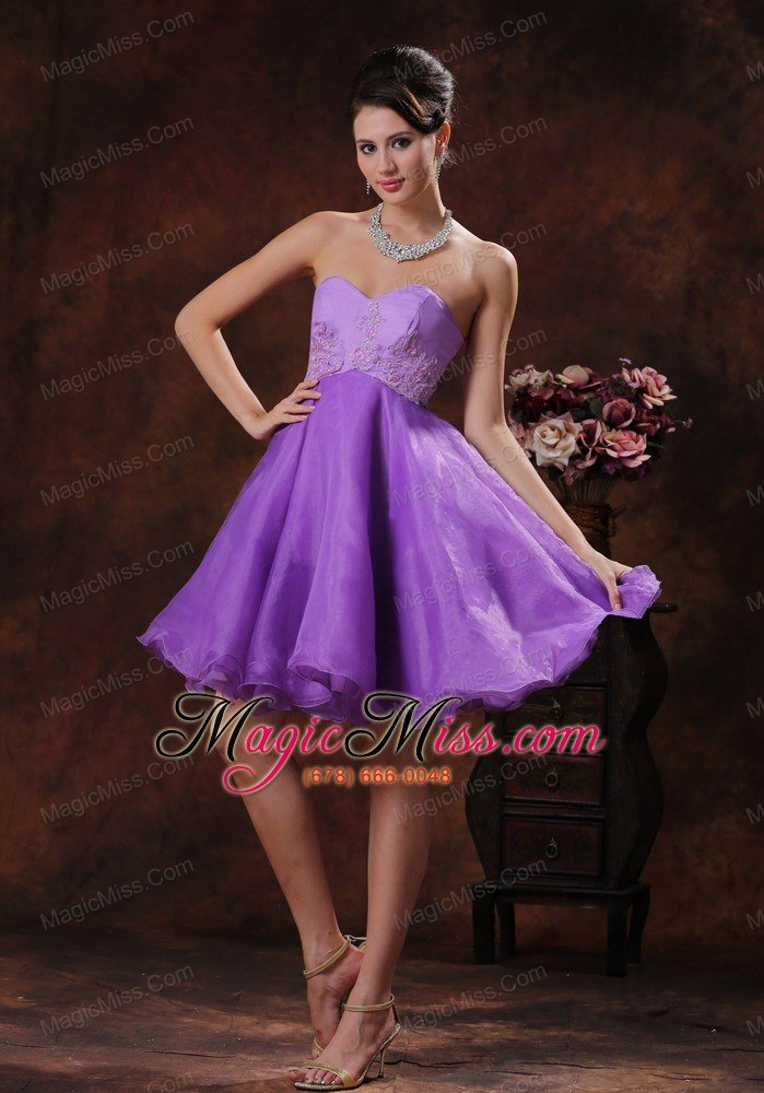 ... short prom dress with appliques decorate organza in mobile alabama