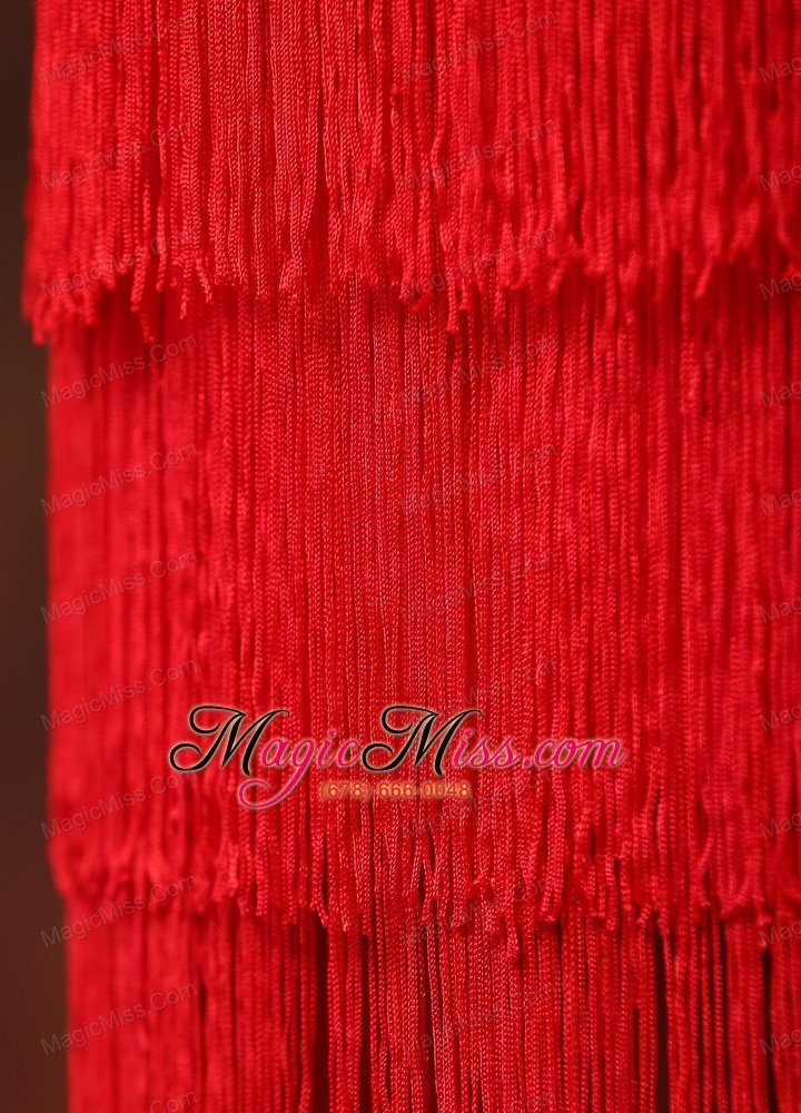 wholesale 2013 red spaghetti straps embroidery with sequins knee-length homecoming / cocktail dress