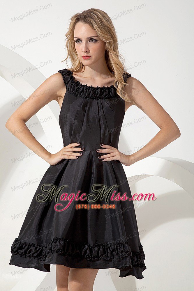 wholesale black a-line / pricess scoop little black dress mini-length taffeta